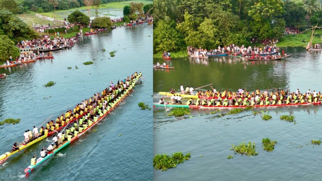 মির্জাপুরে উৎসবমুখর পরিবেশে নৌকা বাইচ অনুষ্ঠিত